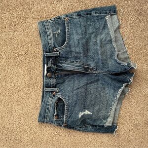 Pistola Blue Distressed Jean Shorts